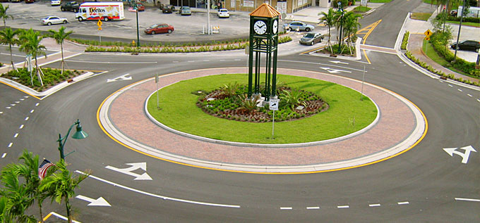 Take a left at the traffic circle.